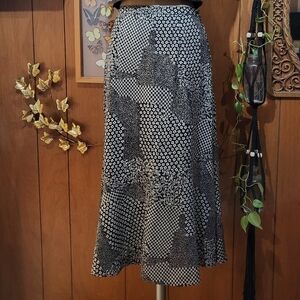 Sag Harbor Monochrome Patterned Midi Skirt
